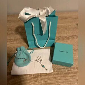 Tiffany & Co Blue Heart Key Necklace